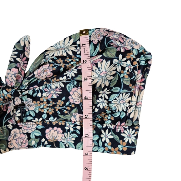 Kona Sol Strapless Bikini Top Dark Blue Floral, 32 D/DD - Picture 13 of 13